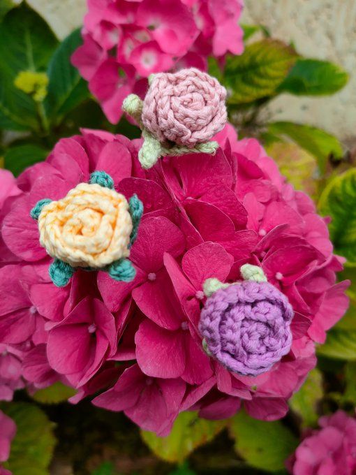 Lot de 3 épingles cheveux petite rose 
